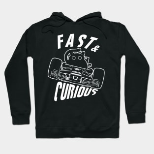 Funny Fast & Curious Car Driving Cat Hoodie